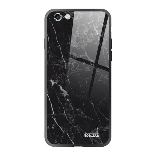 Coque En Verre Trempé Iphone 6 Plus / 6s Plus Marbre Noir Ecriture Tendance Et Design Evetane.