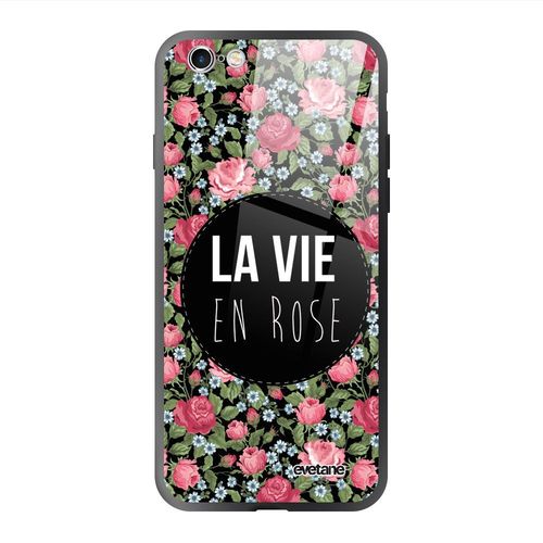 Coque En Verre Trempé Iphone 6 Plus / 6s Plus La Vie En Rose Ecriture Tendance Et Design Evetane.