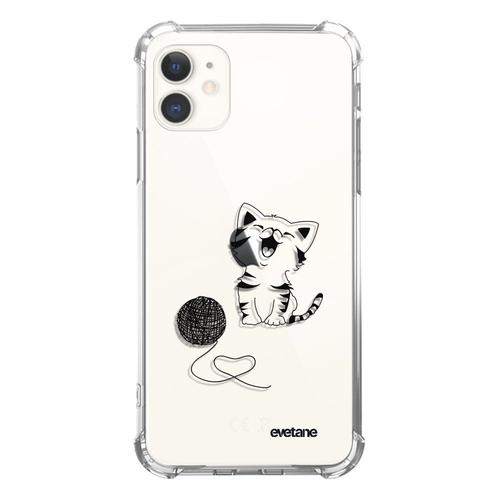 Coque Iphone 11 Anti-Choc Souple Angles Renforcés Transparente Chat Et Laine Evetane