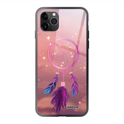 Coque En Verre Trempé Iphone 11 Pro Max Attrape Rêve Rose Ecriture Tendance Et Design Evetane.