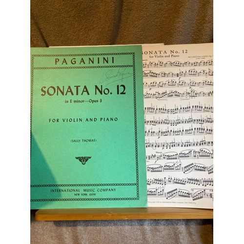 Paganini Sonate N°12 Mi Mineur Op. 3 Partition Violon Piano Thomas Éditions Imc