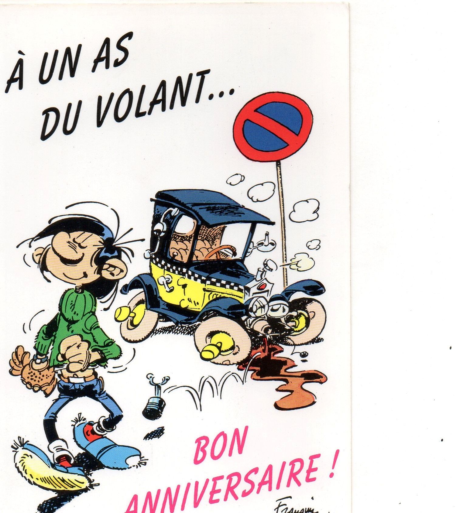 Carte Postale Xx Eme Siecle Theme A Un As Du Volant Bon Anniversaire Illustration Franquin Non Ecrite Rakuten