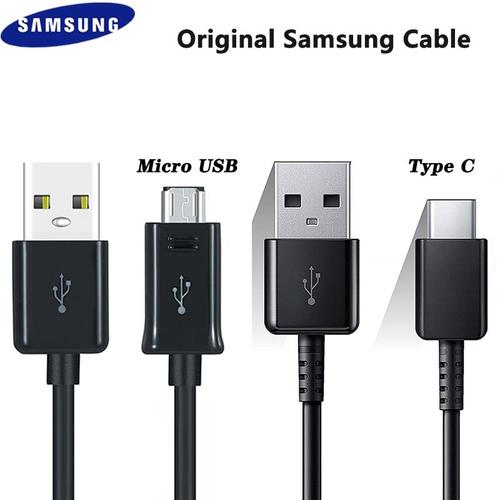 Taille Micro USB Cable - Câble Original pour recharge rapide et transfert de données, Cordon de chargeur usb-c pour Galaxy S20/S10/S9/S8/S7/Plus/S6/S7/Edge/A51/A71/A10/A9/A8 - câble noir 100cm