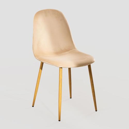 Chaise De Salle À Manger En Velours Glamm Bois Naturel