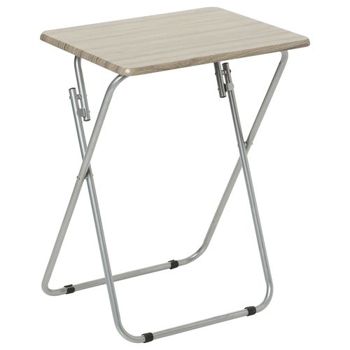 Table D'appoint Pliante En Bois Et Métal Grey - L. 48 X H. 34 Cm - Marron