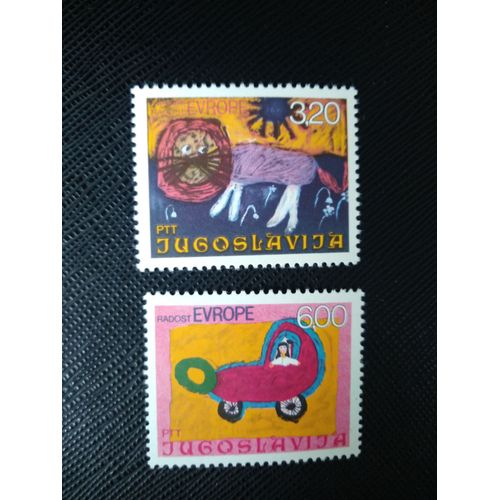 Timbre Yougoslavie Y T 1504 / 1505 Séries : - Festival Des Enfants, Joie De L'europe 1975 ( 100608 )