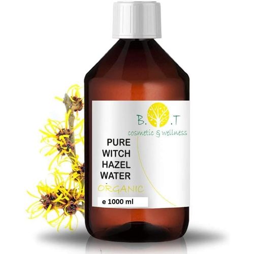 Eau Florale Organique D'hamamélis Hydrolat Bio 100% Pure Witch Hazel Lotion Peau Sensible, Lotion Bébé, Lotion Après Rasage, Lotion Après Épilation 1000 Ml 