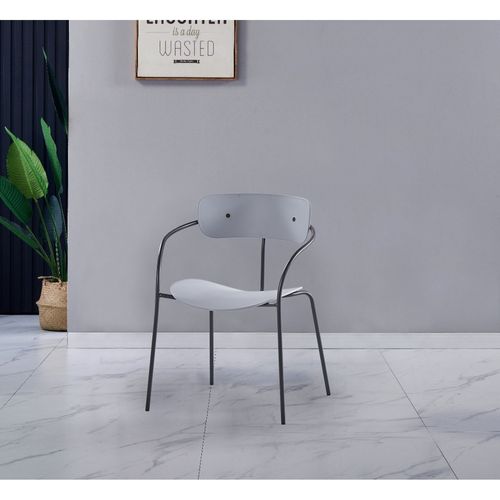 Alexia, Chaise Design Gris Clair X2