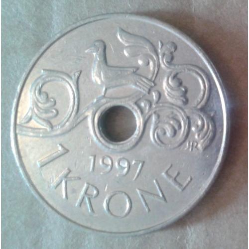 Pièce Norvège 1 Couronne / Krone Harald V 1997