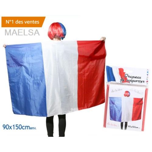 Drapeau De La France 150x90 - Drapeau De Supporter Français - Body Flag Bleu Blanc Rouge