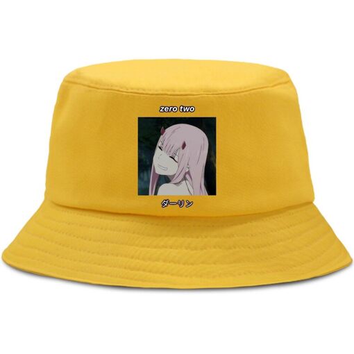 Chapeau seau en coton imprimé Zero Two 