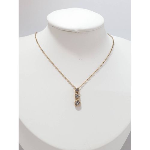 Collier Or, Oxydes De Zirconium.