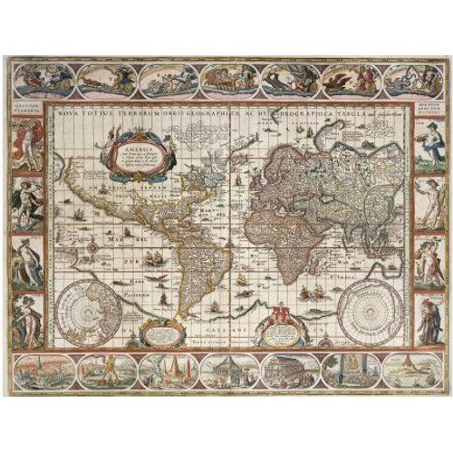 Puzzle Adulte : Ancienne Carte Du Monde De 1650 2000 Pieces - Collection Planisphère - Géographique - Pays