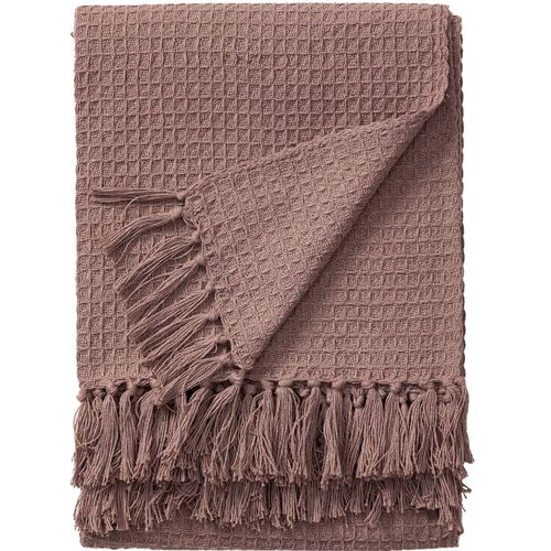 Plaid En Coton Amalia Rose 125x150 Cm - Tapis Poil Court Design Moderne Pour Salon