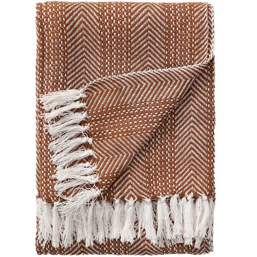 Plaid En Coton Alisea Marron 125x150 Cm - Tapis Poil Court Design Moderne Pour Salon