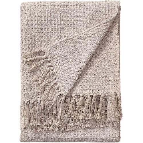 Plaid En Coton Amalia Ivory 125x150 Cm - Tapis Poil Court Design Moderne Pour Salon