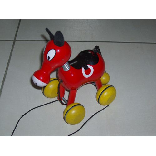 Ancien Cheval A Tirer En Bois