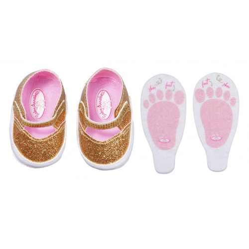Baby Annabell Shoes Gold Insoles 43cm Chaussures De Poupée