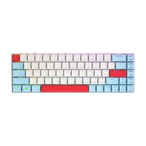 CHERRY MX MX-LP 2.1 - Clavier - compact - backlit - sans fil - 2.4 GHz, Bluetooth 5.2, USB - QWERTY - US - commutateur : CHERRY MX Low Profile RGB Speed - blanc