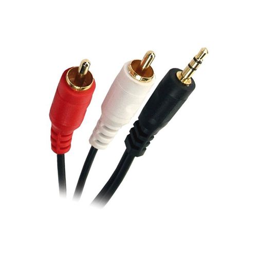 APM - Câble audio - audio composite - mini-phone stereo 3.5 mm mâle pour RCA mâle - 2 m - noir