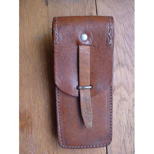 Armee Francaise Etui Cuir Trousse De Nettoyage Armement Epoque Indo