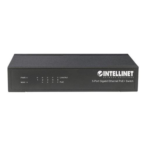 Intellinet 5-Port Gigabit Ethernet PoE+ Switch, 4 x PSE Ports, IEEE 802.3at/af Power over Ethernet (PoE+/PoE) Compliant, 60 W, Desktop - Commutateur - 4 x 10/100/1000 (PoE+) + 1 x 10/100/1000 -...