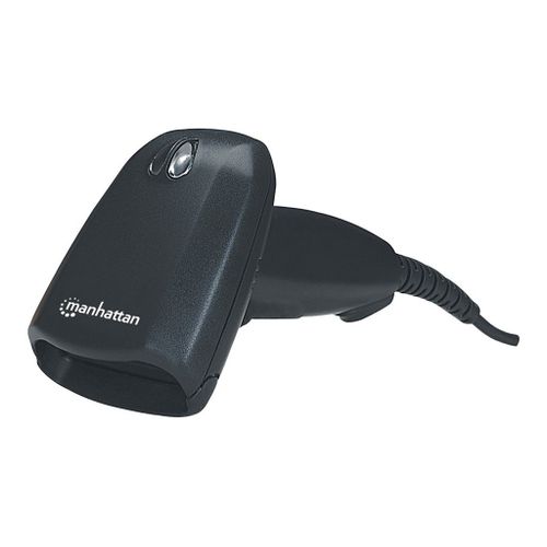 Manhattan Long Range CCD Handheld Barcode Scanner, USB, 500mm Scan Depth, Cable 1.5m, Max Ambient Light 10,000 lux (sunlight), Black, Three Year Warranty, Box - Scanner de code à barres - de...