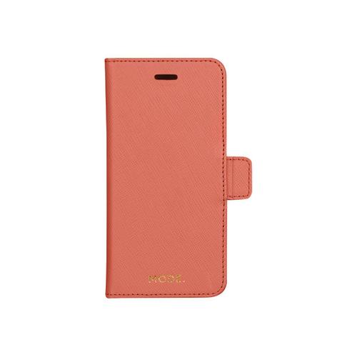 Mode. - Étui À Rabat Pour Téléphone Portable - Cuir Saffiano - Rose Saumon - Pour Apple Iphone X, Xs