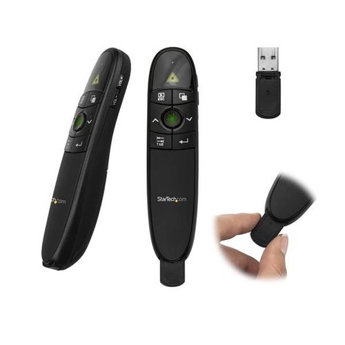 Wireless Presentation Remote With Green Laser Pointer-90 Ft.