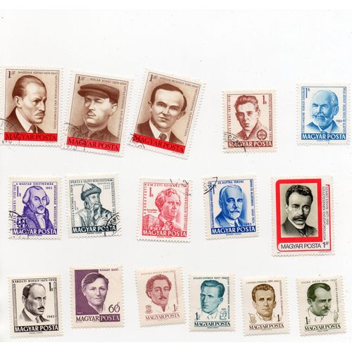 Hongrie- Lot De 9 Timbres Oblitérés Et 7 Timbres Neufs- Personnages Célèbres