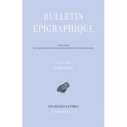Bulletin Épigraphique - Tome 12, 1990-1993