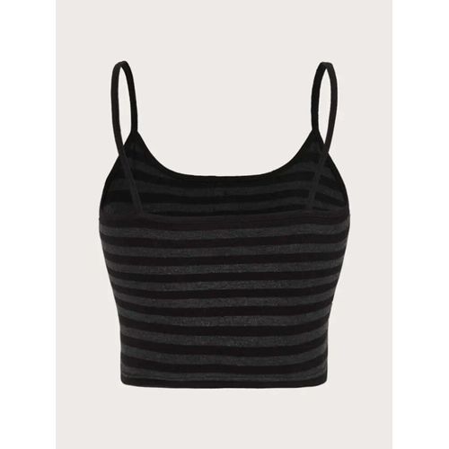 Haut Court À Bretelles Spaghetti Pour Femmes Avec Boutons Rayés,Vêtements Grunge,Streetwear High Street,Gothique,Punk,Y2k,Été