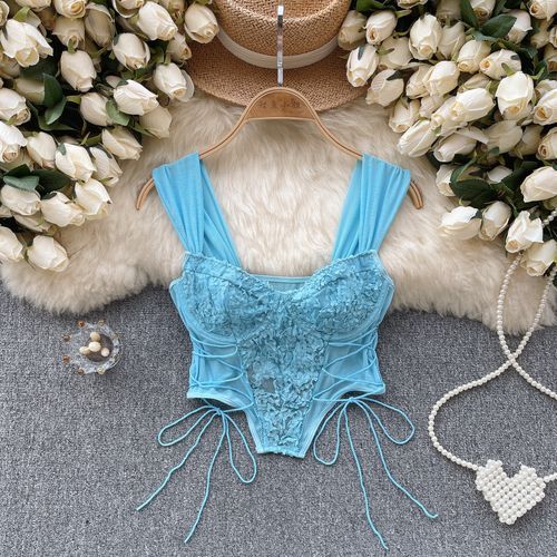 Bustier Tubulaire En Maille De Dentelle Pour Femme,Haut Court Chic,Bustier Sans Bretelles,Débardeurs Coréens Minces,Bustier Basique Élégant,Sexy,Automne