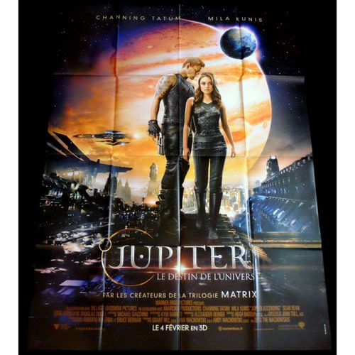 Jupiter, Le Destin De L'univers - Affiche Originale De Cinéma - Format 120x160 Cm - Un Film De Andy Et Lan Wachowski Avec Mila Kunis, Channing Tatum, Sean Bean, Douglas Booth - Année 2014