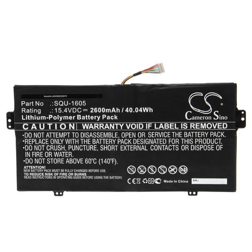 vhbw Batterie compatible avec Acer SF713-51-M775, SF713-51-M7ER, SF713-51-M7I5 ordinateur portable Notebook (2600mAh, 15,4V, Li-polymère)