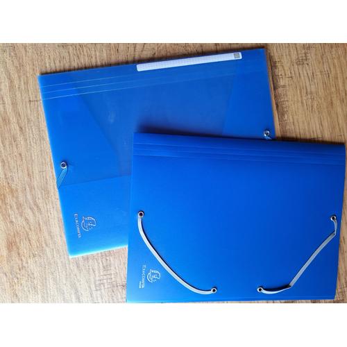 Lot De 2 Chemises Plastique Exacompta Bleues