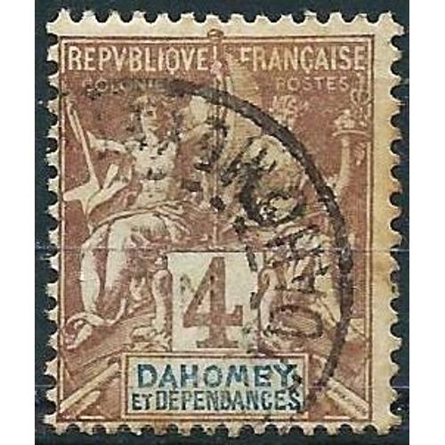 Dahomey (Actuel Bénin), Colonie Française 1901, Beau Timbre Yvert 8, Type Sage "Colonies" 4c. Brun, Oblitéré, Tbe -