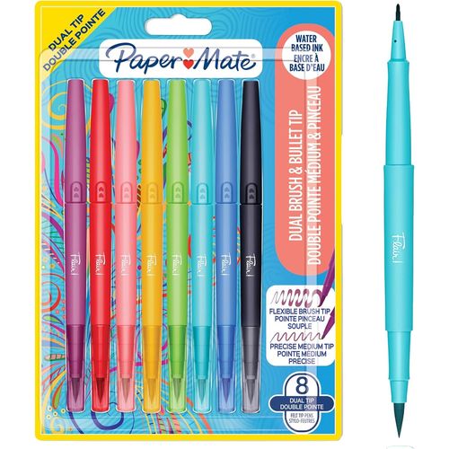 Paper Mate - Flair Dual Felt Tip Pen 8-Blister (2199386)