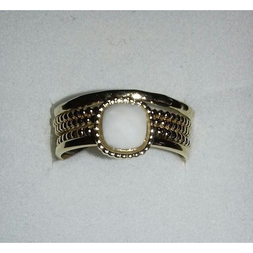 Bague Montée D'une Pierre Blanche Taille 55 Ajustable
