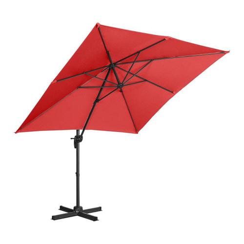 Parasol De Jardin Meuble Abri Terrasse Carré 250 X 250 Cm Pivotant Rouge Helloshop26 14_0002675