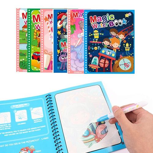 Princesse Jeu De Montessori Coloriage Réutilisable, 6 Types, Livre De Coloriage À L'eau Magique, Sensoriel Dessin