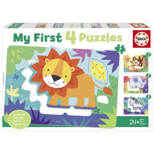 Baby Puzzles  Mes Premiers Puzzles Progressifs - Animaux De La Jungle (5-6-7-8 Pcs)