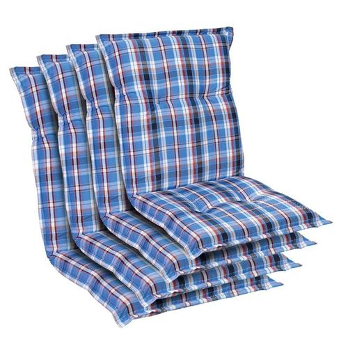Coussin - Blumfeldt Prato - Polyester - 50x100x8cm - Lot De 4 - Blanc/Bleu