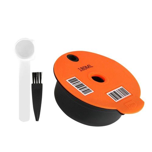 Capsules de café rechargeables et réutilisables, dosette de L, sans BPA, Compatible avec Bosch Tassimoo Tas Maker Couleur orange 180ML