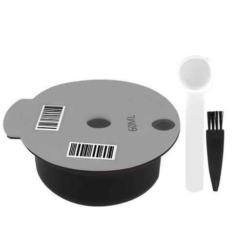 Capsules de café rechargeables et réutilisables, dosette de L, sans BPA, Compatible avec Bosch Tassimoo Tas Maker Couleur gris 60ML