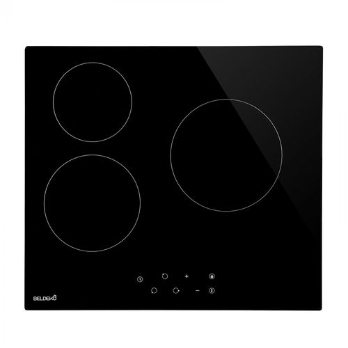 Table de cuisson Vitrocéramique 3 foyers - Encastrable BELDEKO, Minuteur multi-zones