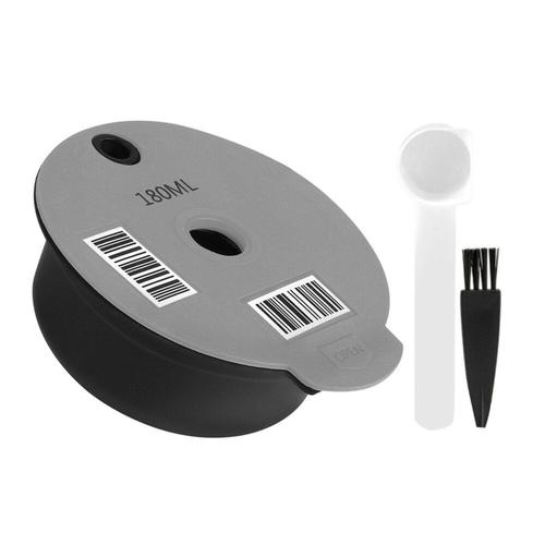 Capsules de café rechargeables et réutilisables, dosette de L, sans BPA, Compatible avec Bosch Tassimoo Tas Maker Couleur gris 180ML