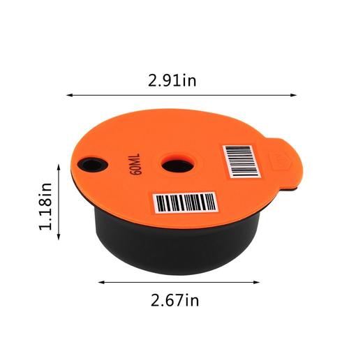 Capsules de café rechargeables et réutilisables, dosette de L, sans BPA, Compatible avec Bosch Tassimoo Tas Maker Couleur orange 60ML
