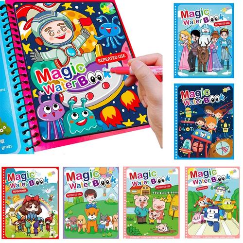 Robot Livre De Coloriage Montessori Réutilisable, 20 Types, Livre De Dessin À L'eau Magique, Les Sensoriels Pour Enfants De Jouets