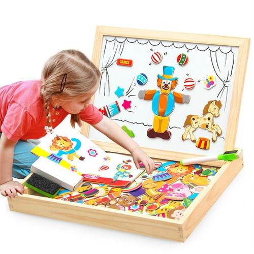 Girafe Puzzle 3d Magnetique En Bois Pour Enfants, 5 Styles De Boîte, Jouet Éducatif, Tableau Noir, De Jouets, Dessin Pour Enfants 100 Pièces